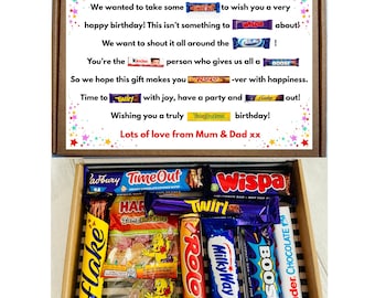Personalised Happy Birthday Chocolate Box | Letterbox Treat with Custom Poem