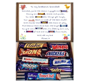 Personalised Grandad Chocolate Box | Letterbox Treat with Custom Poem | Grandpa Gramps Pops