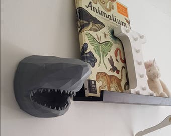 stuffed shark head wall decor