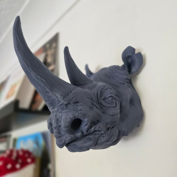 Rhino wall art - animal wall decor - 3D Printed