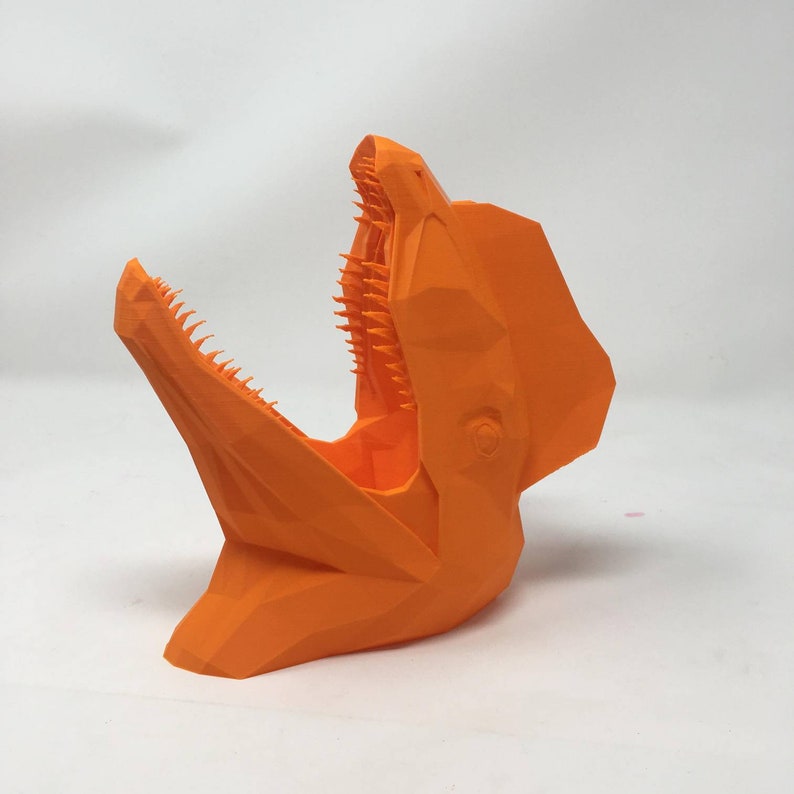 Geometric Dilophosaurus Head Dinosaur Wall Art 3D Printed Etsy