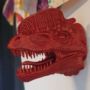 Dilophosaurus Wall Art - Dinosaur - Wall Mount- 3D Printed - Multiple Colours Available