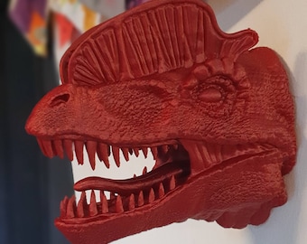 Dilophosaurus Wall Art - Dinosaur - Wall Mount- 3D Printed - Multiple Colours Available