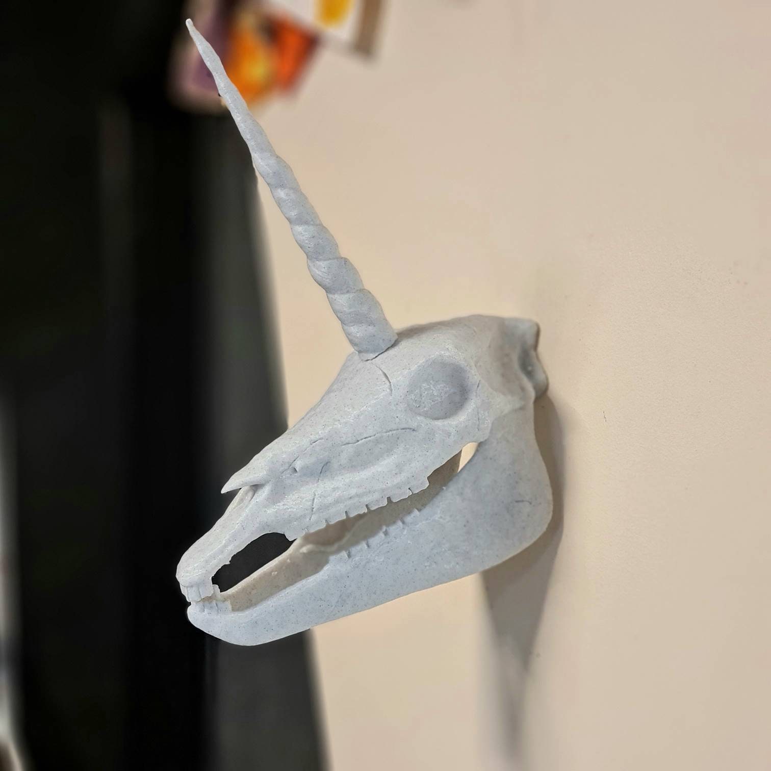 Unicorn Skull wall art 3D Printed Home Decor wall mount | Etsy