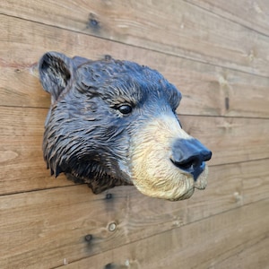 Cave Bear airbrushed and painted- 3D Printed - Home Decor - wall mount - Custom airbrush available
