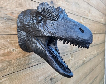 Deinonychus hoofdkunst - reptiel - muurbevestiging - 3D geprint - meerdere kleuren beschikbaar