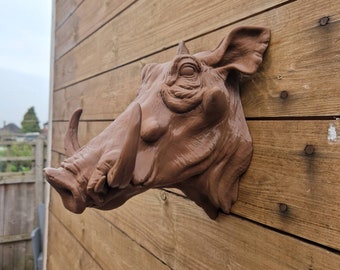 Warthog wall art - Animal Art - 3D Printed - Home Decor - wall mount - Multiple Colours Available