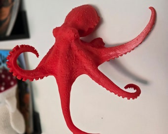 Blauring-Oktopus-Wandkunst – Tierkunst – 3D-gedruckt – Wohndekoration – Wandhalterung – mehrere Farben erhältlich