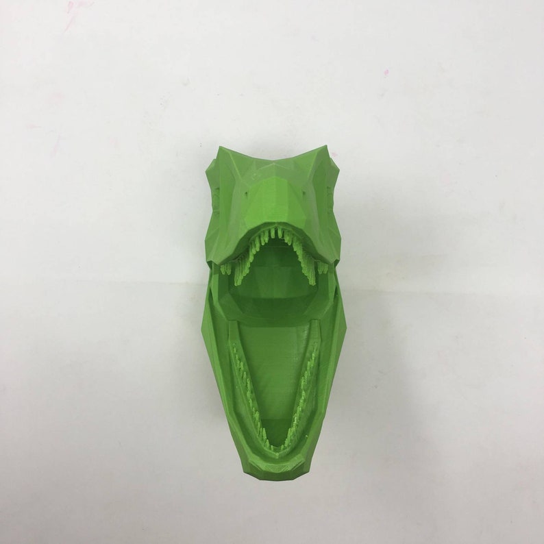 Geometric Velociraptor Head Dinosaur Wall Art 3D Printed Etsy