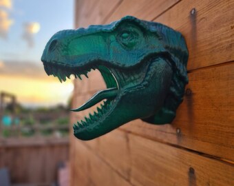 Tyrannosaurus Rex Art - t-rex - Dinosaur - Wall Mount- 3D Printed - Multiple Colours and sizes Available