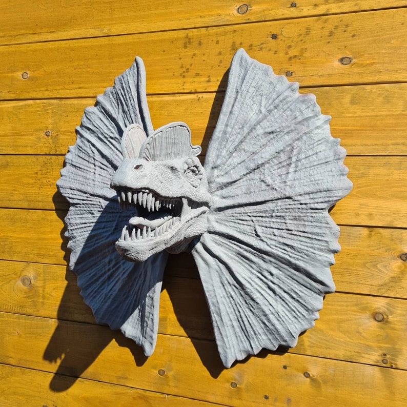 Dilophosaurus Head Wall Art Dinosaur Wall Mount 3D Printed Multiple Colours Available image 1
