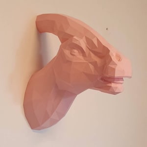 Parasaurolophus geometric wall Art - Dinosaur - Wall Mount- 3D Printed - Multiple Colours Available