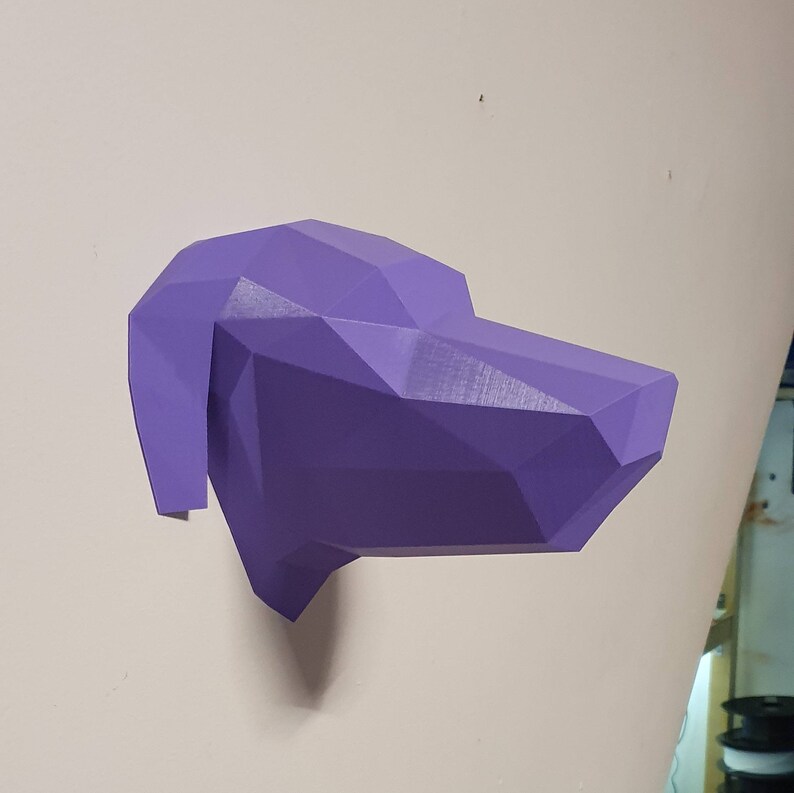 Geometric Dog Head Puppy Animal Wall Art 3D Printed | Etsy