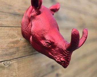 Brontotherium Megacerops head Art - prehistoric - Wall Mount- 3D Printed - Multiple Colours Available