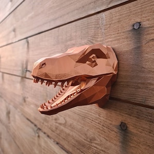 Diddy Dino Geometric Velociraptor Head - Dinosaur Wall Art - 3D Printed - Home Decor - Wall mount - Multiple Colours Available