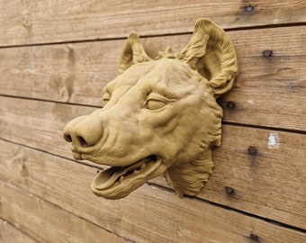 3D Printed Hyena Wall Mount – Animal Head Decor - 3D Printed