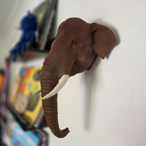 Art mural éléphant indien - Support mural animal - Impression 3D
