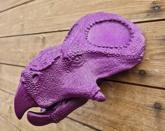 Protoceratops Kopf - Dinosaurier Wandkunst - 3D Gedruckt - Wohnkultur - Wandhalterung - Mehrere Farben erhältlich