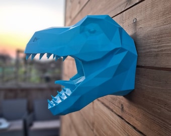 Tyrannosaurus Rex Geometric Art- t-rex - Dinosaur - Wall Mount- 3D Printed - Multiple Colours Available