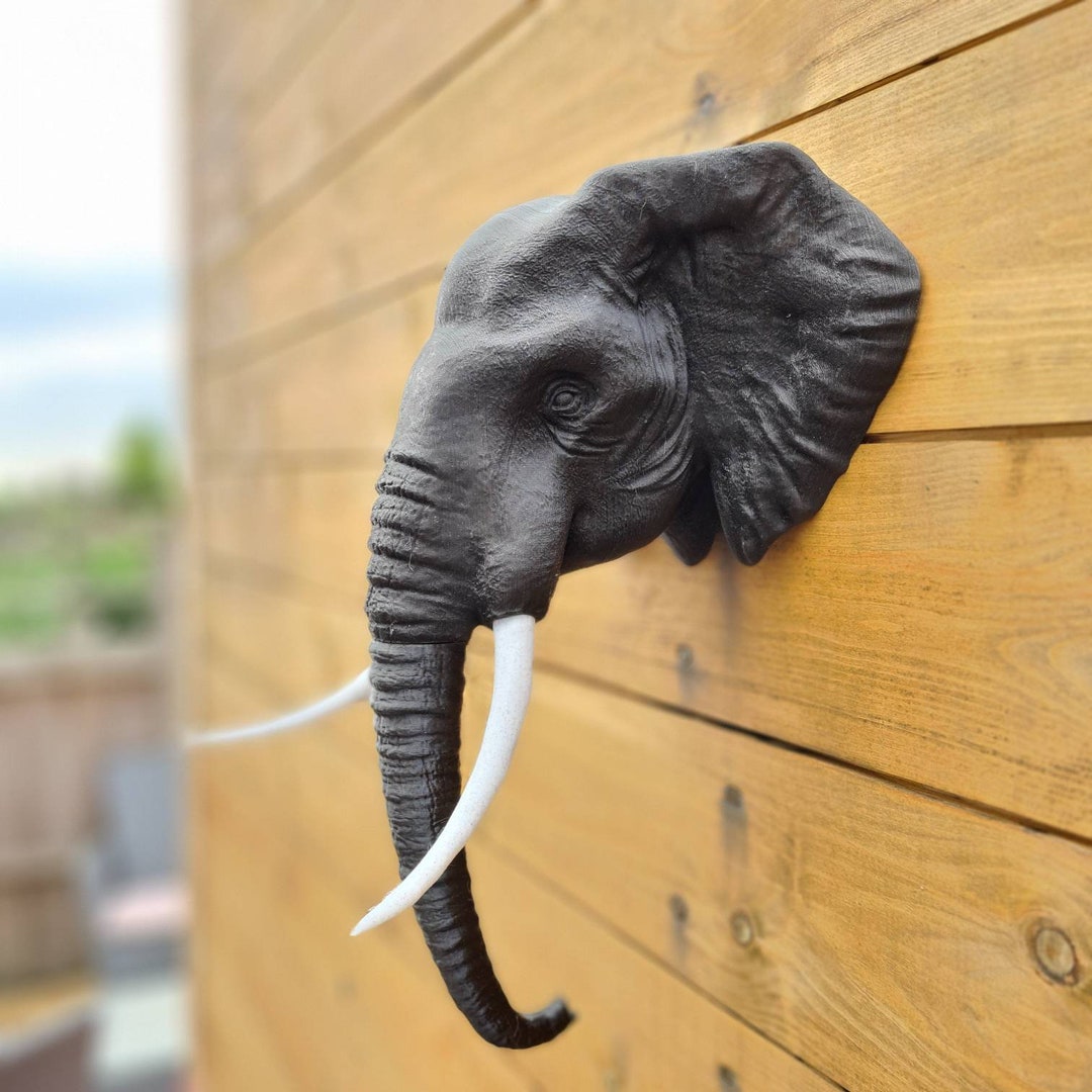 Elephant Wall Art - Animal - Wall Mount- 3D Printed
