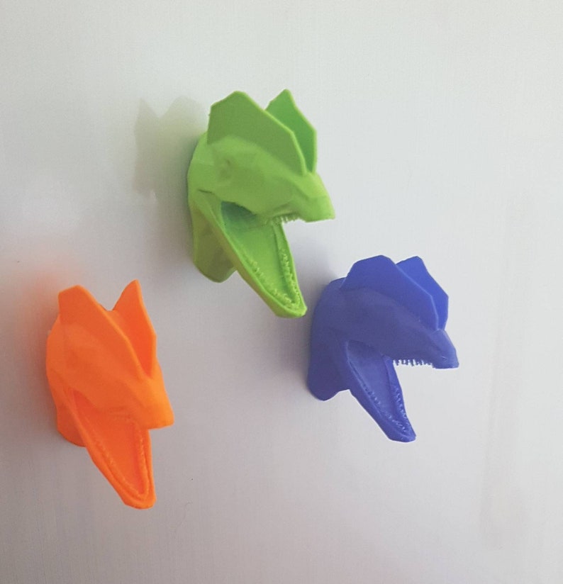 Dilophosaurus Magnets Pack Of Two Dinosaur Geometric Dinosaur 3d Printed Gift
