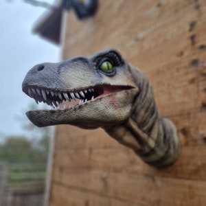 Velociraptor Art Raptor painted and airbrushed Dinosaur Wall Mount 3D Printed You choose the colours image 6