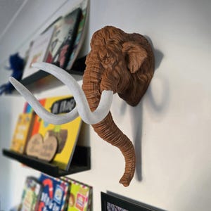 Mammoth Wall Art - Animal - Wall Mount- 3D Printed - Multiple Colours Available