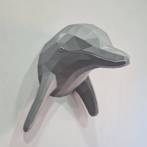 Dolphin geometric wall Art - Dinosaur - Wall Mount- 3D Printed - Multiple Colours Available