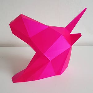 Einhorn-Wand-geometrische Kunst - Wandhalterung - 3D gedruckt - verschiedene Farben erhältlich