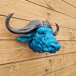 Cape Buffalo Wandkunst - Tier Wandkunst - 3D gedruckt - Wohnkultur - Wandhalterung - verschiedene Farben erhältlich