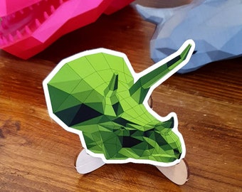 Geometric Triceratops Sticker - Dinosaur - Dino - vinyl sticker - laptop decal