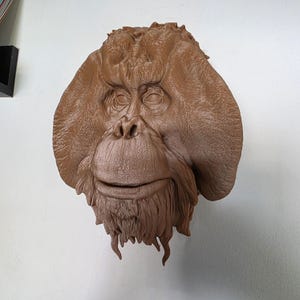 Orangutan wall art - Animal Art - 3D Printed - Home Decor - wall mount - Multiple Colours Available