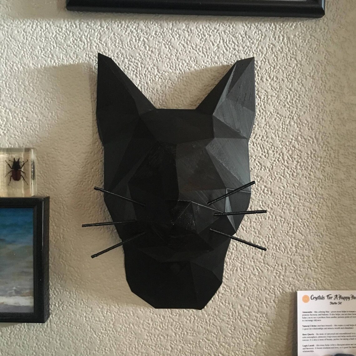 Geometric Cat Wall Art Animal Wall Mount 3D Printed Etsy UK