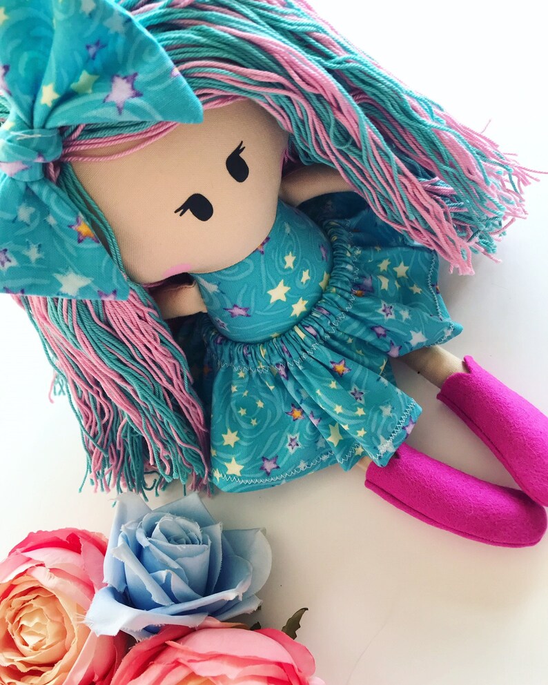 Modern Rag Doll Sewing Pattern With Yarn Hair Cloth Doll Etsy