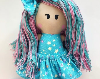 Modern Rag Doll Sewing Pattern with Yarn Hair ~ Cloth Doll Sewing Download Pattern ~ Doll Making ~ Toy Sewing Pattern