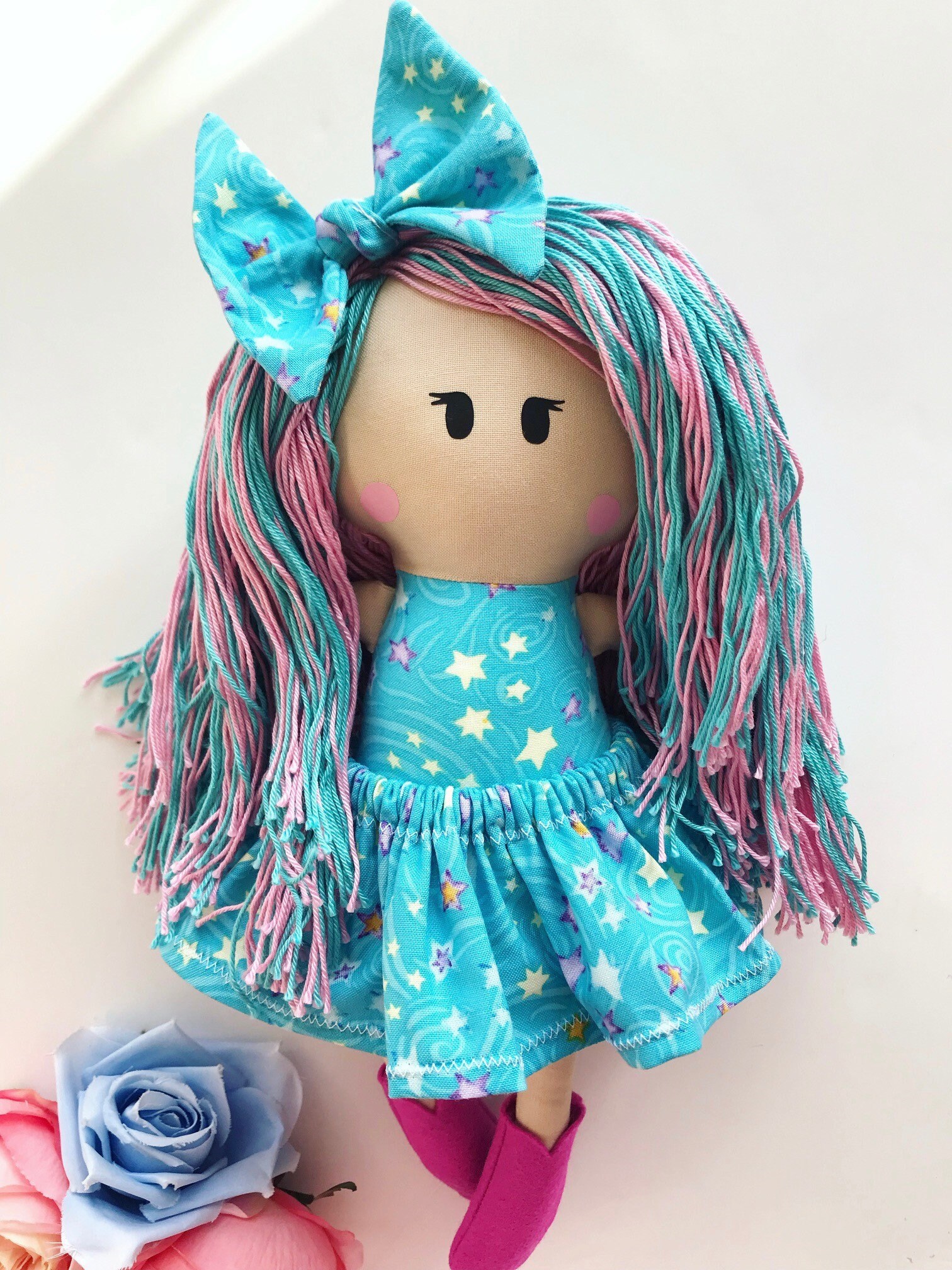 Modern Rag Doll Sewing Pattern With Yarn Hair Cloth Doll Etsy