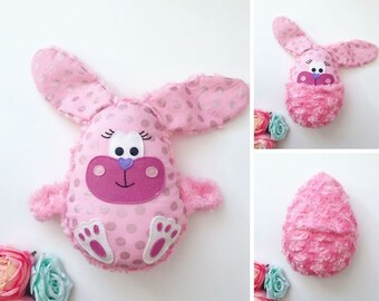 Modèle de couture réversible de jouet en peluche d’oeuf de lapin ~ Modèle de couture de lapin ~ Modèle de peluche ~ Modèle de couture de Pâques