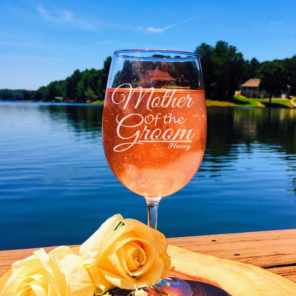 Mother Of The Groom Wine Glass, Wedding, Wedding Party, Wedding Gift, of the bride gift