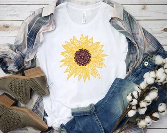 Sunflower Graphic Tee | Unisex Floral T-Shirt