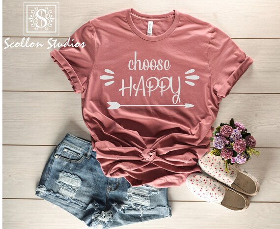 Choose Happy,Unisex Jersey Short Sleeve T, Shirt Choose Happy T,Shirt , Womans T,Shirt ,Unisex Sized T,shirt ,