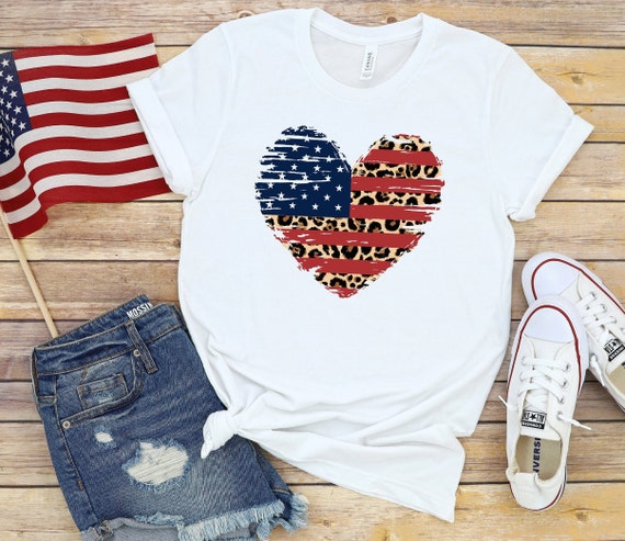 America Shirt | America T-Shirt |  4th of July Tee | Memorial Day | patriotic shirt | USA T-shirt | Leopard Shirt | Unisex Sized