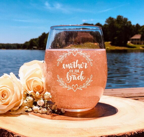 Mother of the Bride Wine Glass | Mother of the Bride Gift | Mother of the Bride keepsake | Wedding Glasses | Engraved Wedding Glasses