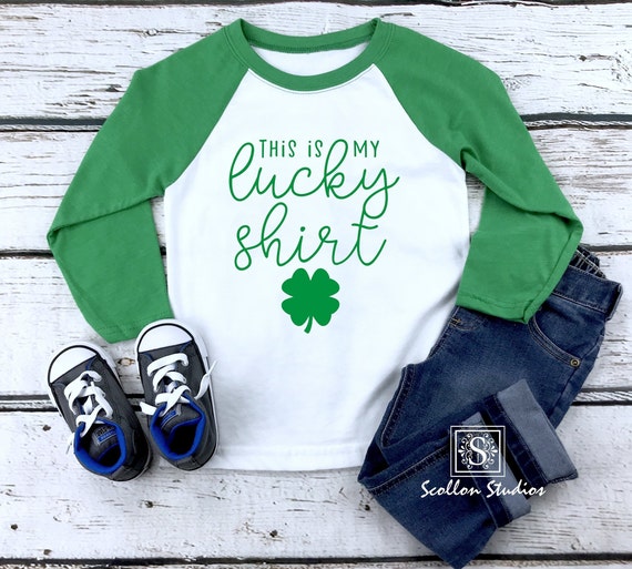 This is my lucky shirt, St Patrick's Day Shirt, Girls St Patrick's Day Shirt , Boys St Patrick's Day Shirt, Raglan, Cute Kids Shirts, Unisex