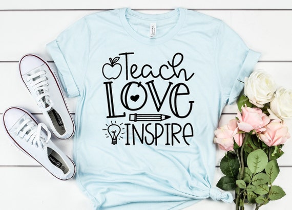 Teach Love Inspire Shirt , Shirt for Teacher, Teacher Shirt, Teacher Appreciation,Unisex Jersey Short Sleeve T, Shirt