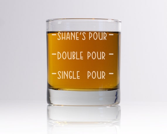 His Pour, Her Pour, Personalized Rocks Glass Custom Whiskey Glass, Rocks Glass, Single Pour, Double Pour, Whiskey Glasses