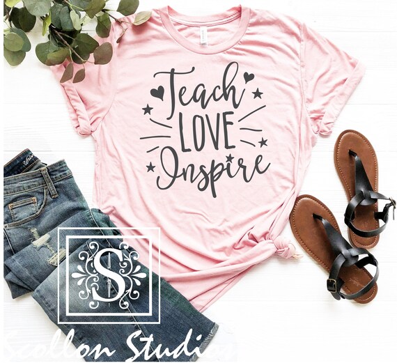 Teach Love Inspire Shirt , Shirt for Teacher, Teacher Shirt, Teacher Appreciation,Unisex Jersey Short Sleeve T, Shirt