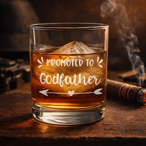 Custom Godfather Whiskey Glass, Baptism Proposal Gift
