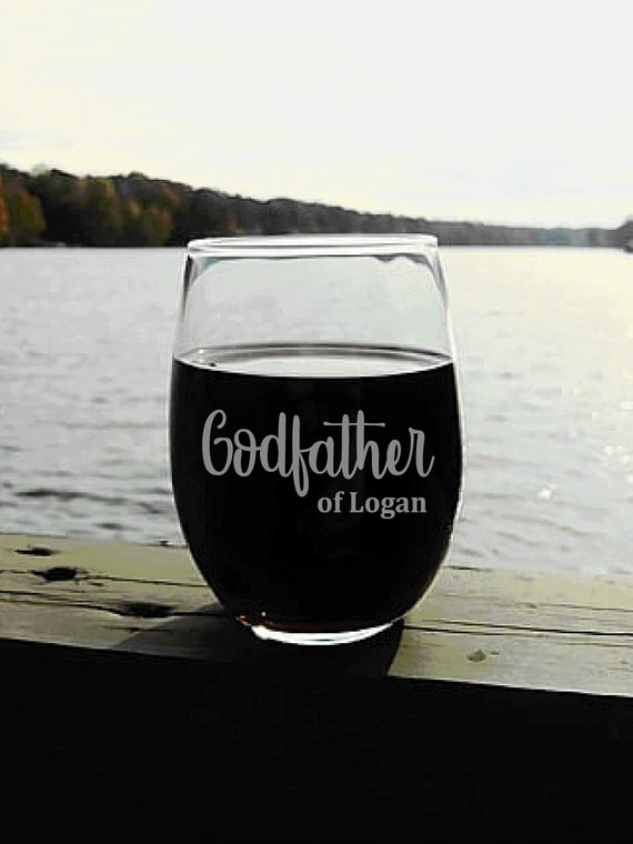 Personalized Godfather Gift, Wine Glass with The Godfather Design, Elegant Will You Be My Godfather Gift, Godfather Wine Glass