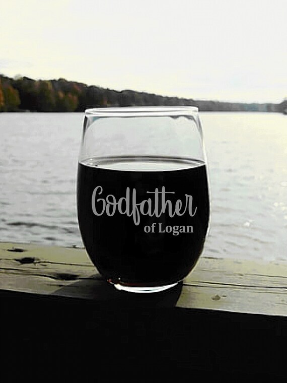 Personalized Godfather Gift, Wine Glass with The Godfather Design, Elegant Will You Be My Godfather Gift, Godfather Wine Glass