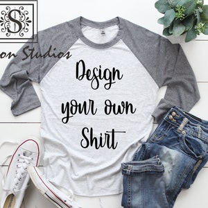 Design your own shirt | 3/4 sleeve | Unisex Tee | Raglan Funny Shirt | Graphic Tee |  funny custom tee | design your own | Baseball Tee